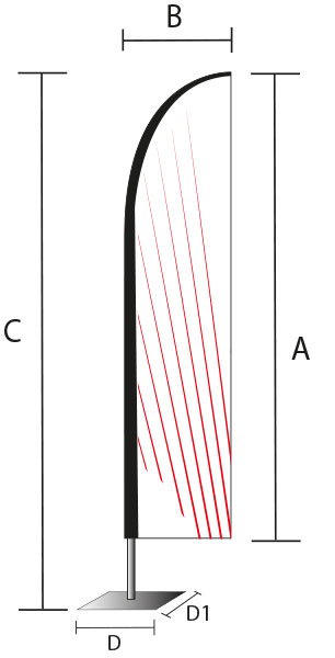 expoflag fiberglass dimensions