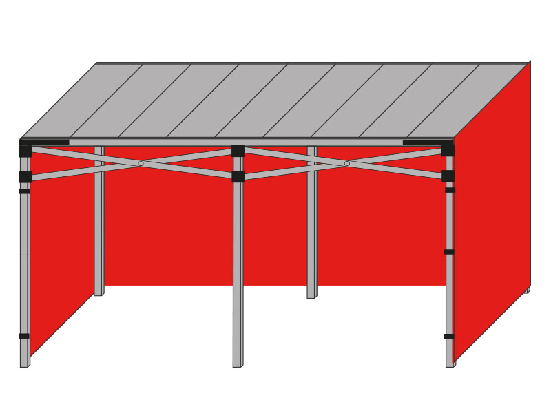 expotable Falttisch Seitenwand Rückseite